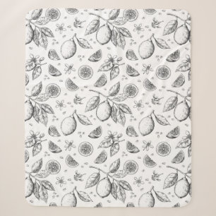 Vintage Tropicalfrucht-Zitronen-Blumenmuster Sherpadecke
