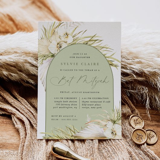Vintage Tropics Boho Bat MItzvah Einladung