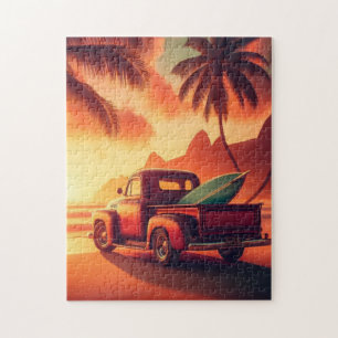 vintage tropisch/Hawaiianischer Surf-Truck Puzzle