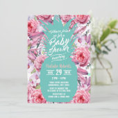 Vintage tropische Ananas-Baby-Dusche Einladung (Stehend Vorderseite)