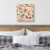 Vintage tropische Blume Antike Leinwanddruck (Insitu (Schlafzimmer))
