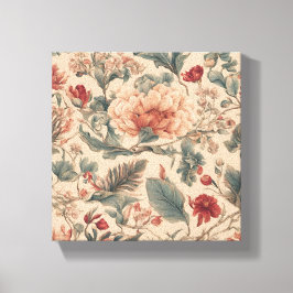 Vintage tropische Blume Antike Leinwanddruck