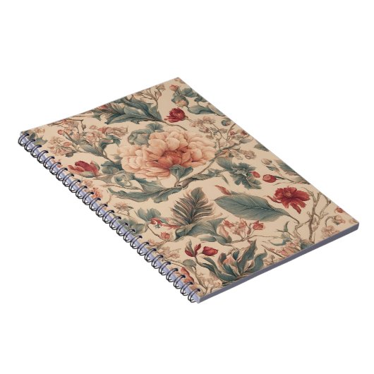 Vintage tropische Blume Antike Notizblock (Rechte Seite)