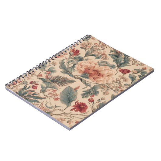 Vintage tropische Blume Antike Notizblock (Linke Seite)