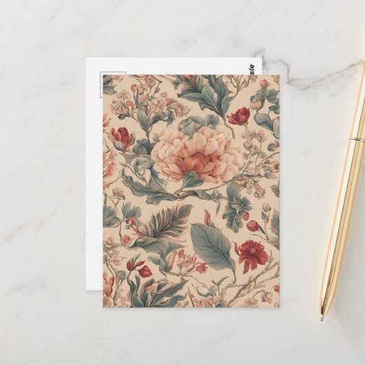 Vintage tropische Blume Antike Postkarte (Vorderseite/Rückseite Beispiel)