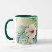 Vintage tropische Blume und Folien Tasse (Links)