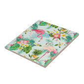 Vintage tropische Blume und Vögel Fliese (Seite)