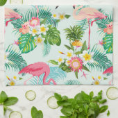 Vintage tropische Blume und Vögel Geschirrtuch (Gefaltet)