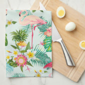 Vintage tropische Blume und Vögel Geschirrtuch (Viertel Falte)