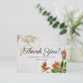 Vintage tropische Blume Vielen Dank Postkarte (Stehend Vorderseite)