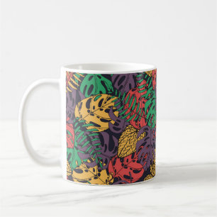 Vintage tropische Blumen nahtloses Muster Kaffeetasse