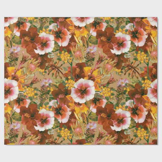 Vintage tropische Blutungen Geschenkpapier (Flach)