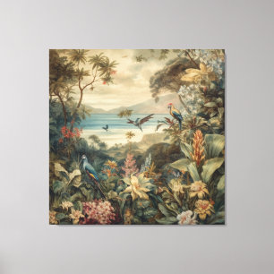 Vintage Tropische Botanische Paradies Kunst Leinwanddruck