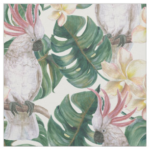Vintage tropische Cockatoo-Blume Stoff