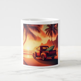 vintage tropische/hawaiianische Surf-Truck Jumbo-Tasse