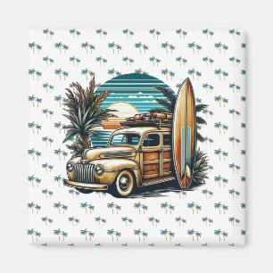 vintage tropische/hawaiianische Surf-Truck Magnet