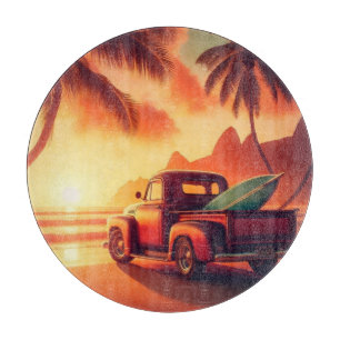 vintage tropische/hawaiianische Surf-Truck Schneidebrett
