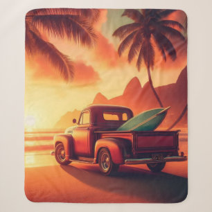 vintage tropische/hawaiianische Surf-Truck Sherpadecke