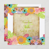 Vintage Tropische Hochzeit Fügen Sie Ihren Hinterg Einladung (Vorne/Hinten)