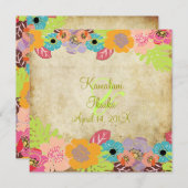 Vintage Tropische Hochzeit Fügen Sie Ihren Hinterg Einladung (Vorne/Hinten)