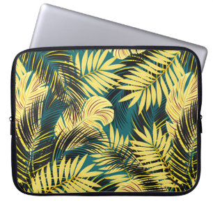 Vintage tropische Muster mit Blätter aus Palmen Laptopschutzhülle