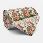 Vintage tropische Orchideen, Blume und Hummingvöge Krawatte (Gerollt)