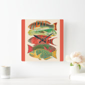 Vintage tropische Ozeane Quadratische Wanduhr (Zuhause)