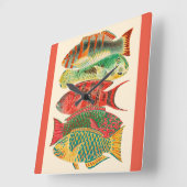 Vintage tropische Ozeane Quadratische Wanduhr (Winkel)