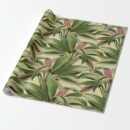 Vintage tropische Palme Botanische Aquarellcreme Geschenkpapier
