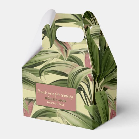 Vintage tropische Palme Botanische Aquarellcreme Geschenkschachtel (Vorderseite)