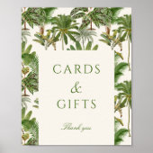 Vintage tropische Palmenbaumkarten und -geschenke Poster (Vorne)