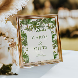 Vintage tropische Palmenbaumkarten und -geschenke Poster