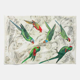 Vintage tropische Papageien Geschirrtuch