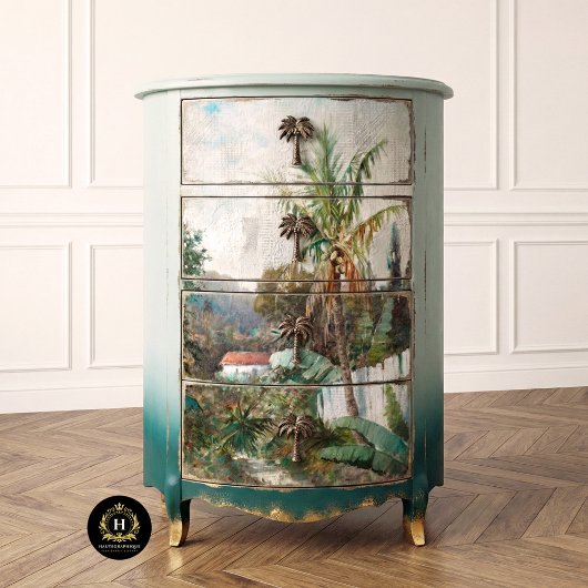 Vintage tropische rustikale Textur Dekoupage Seidenpapier