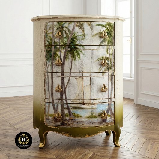 Vintage tropische rustikale Textur Dekoupage Seidenpapier