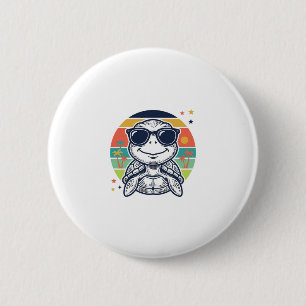 Vintage-Tropische-Sch Schildkröte-Sonnenbrille-Str Button