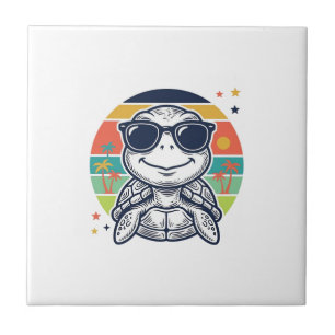 Vintage-Tropische-Sch Schildkröte-Sonnenbrille-Str Fliese