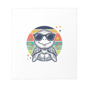 Vintage-Tropische-Sch Schildkröte-Sonnenbrille-Str Notizblock