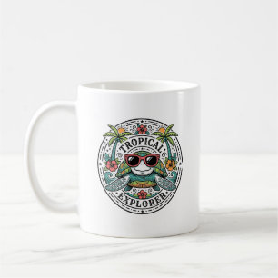 Vintage-Tropische-Seeschildkröten-Sonnenbrille-Gra Kaffeetasse