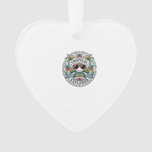 Vintage-Tropische-Seeschildkröten-Sonnenbrille-Gra Ornament