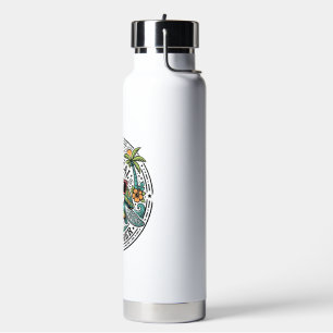 Vintage-Tropische-Seeschildkröten-Sonnenbrille-Gra Trinkflasche