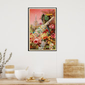 Vintage Tropische Vögel Florida Wasserwerbung Poster (Küche)