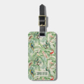 Vintage tropische Vögel und Palmen-Blätter Gepäckanhänger (Vorderseite vertikal)