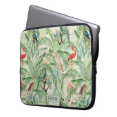 Vintage tropische Vögel und Palmen-Blätter Laptopschutzhülle (Vorderseite Links)