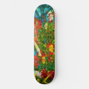 Vintage tropische Wildblumen Skateboard