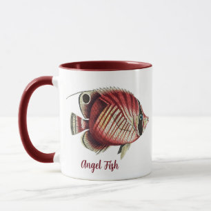 Vintage Tropischer Engel Fisch Personalisiert Tasse