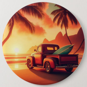 vintage tropischer/hawaiianischer Surf-Truck Button