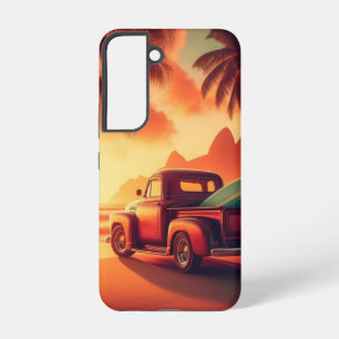vintage tropischer/hawaiianischer Surf-Truck Samsung Galaxy Hülle