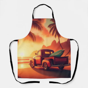 vintage tropischer/hawaiianischer Surf-Truck Schürze