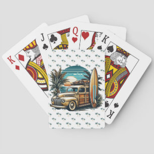 vintage tropischer/hawaiianischer Surf-Truck Spielkarten